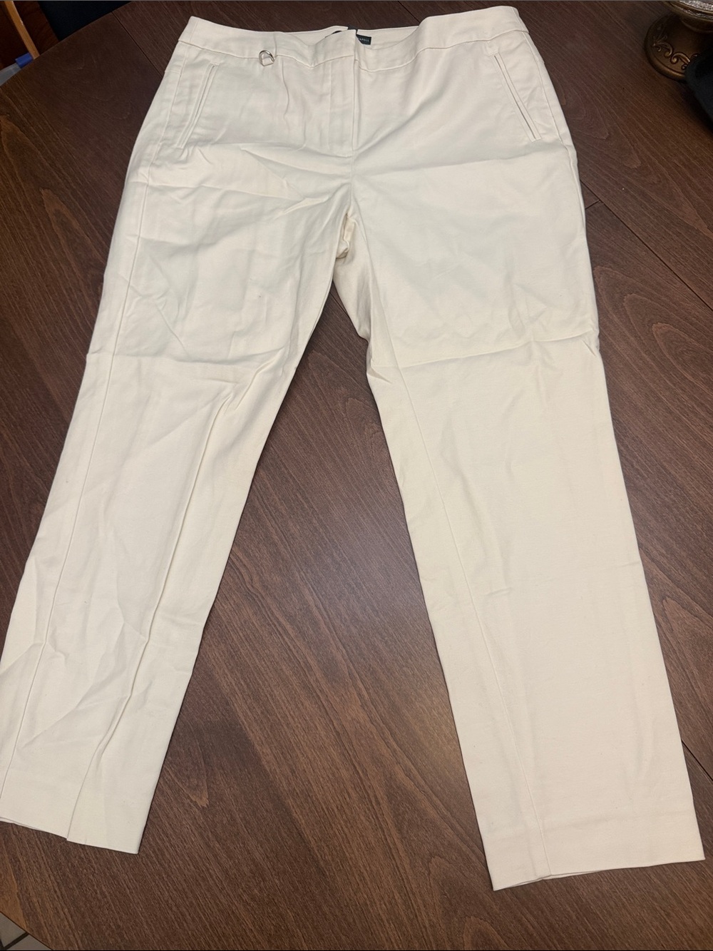 Women Classic Cream Pants Silver Detail